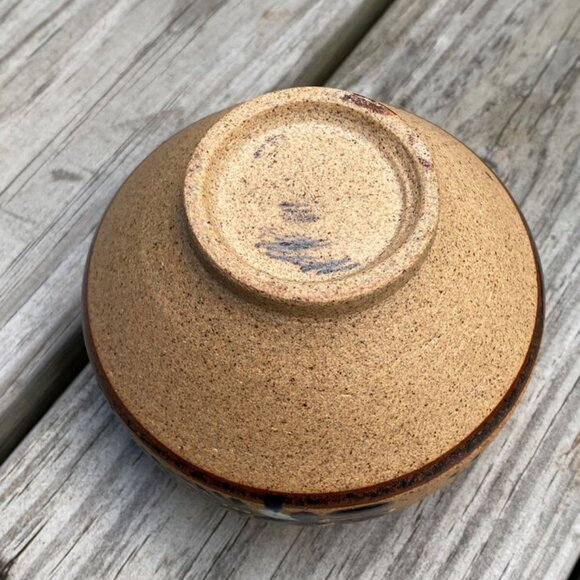 Pottery Hand Painted Mexican Stoneware Tonala Trinket Dish w/Lid Vintage - Picture 5 of 16